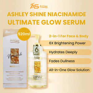 Ashley Shine Niacinamide Ultimate Glow Serum 2 in 1 Face & Body - 520ml - Glow Getter Beauty