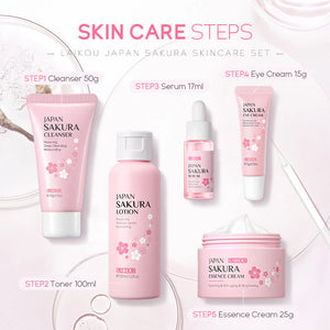 Laikou Japan Sakura Skin Care 5Pcs Set - Glow Getter Beauty