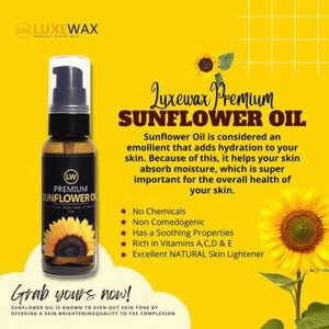 Luxe Wax Premium Sunflower Oil - 50ml - Glow Getter Beauty