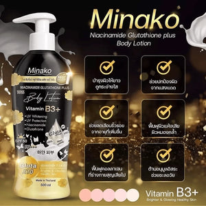 Minako Niacinamide Glutathione Plus 10% Body Lotion - 500ml - Glow Getter Beauty