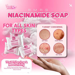 BMRS Niacinamide Soap 10x Brightening With Glutathione - 70g - Glow Getter Beauty