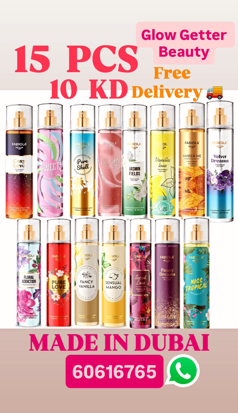 Fabiola Popular Fragrance Body Mist - 250ml × 15 pcs - Glow Getter Beauty