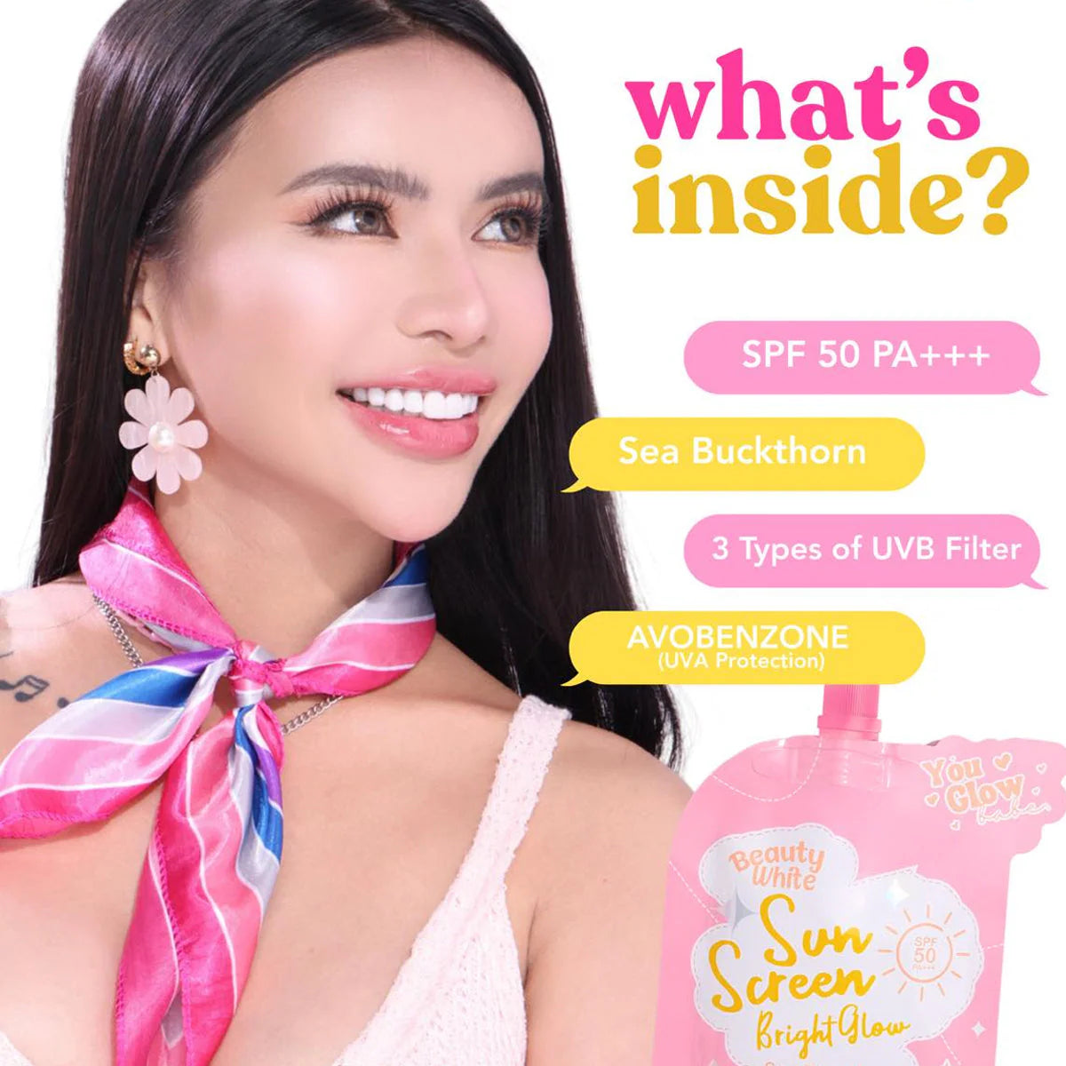 You Glow Babe Beauty White Sunscreen SPF50 PA+++ - 25g - Glow Getter Beauty