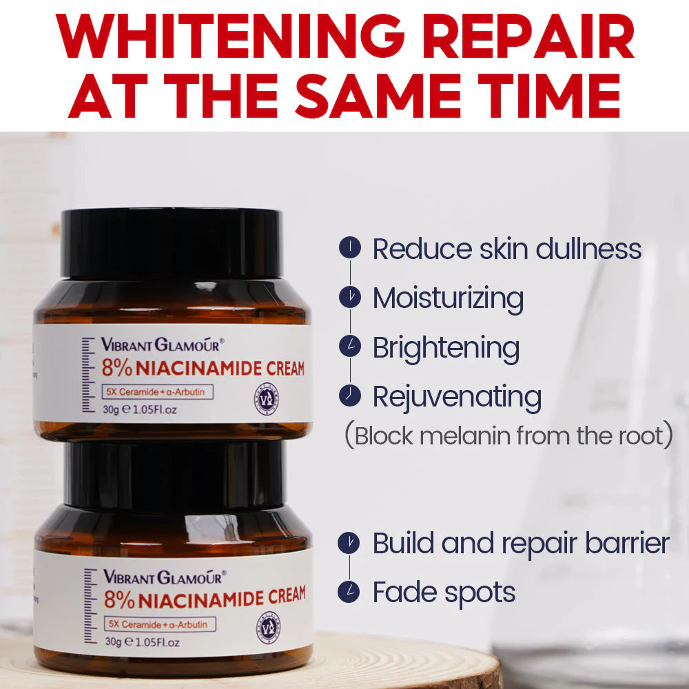 Vibrant Glamour 8% Niacinamide Cream - 30g - Glow Getter Beauty