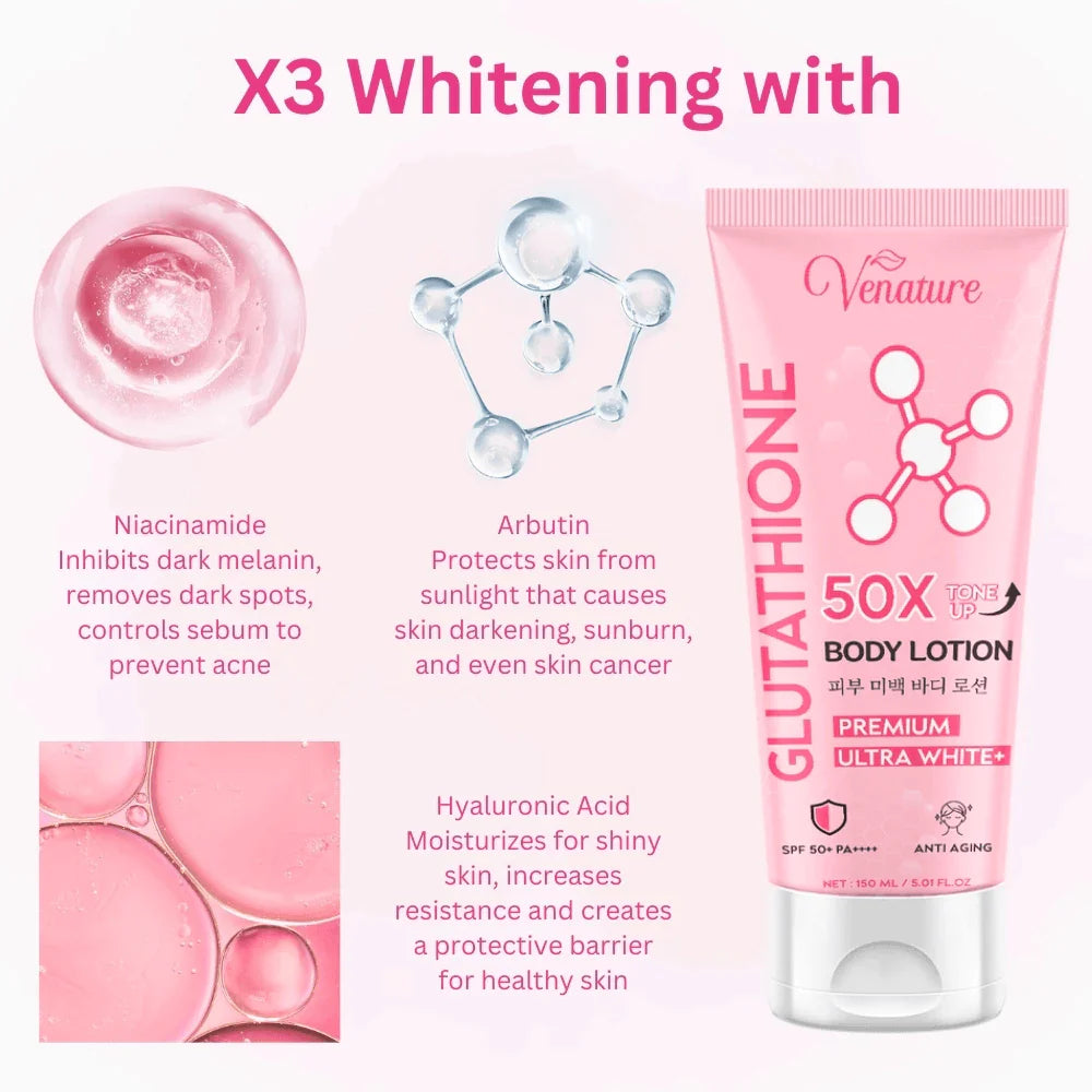 Venature Glutathione 50x Tone Up Body Lotion - 150ml - Glow Getter Beauty