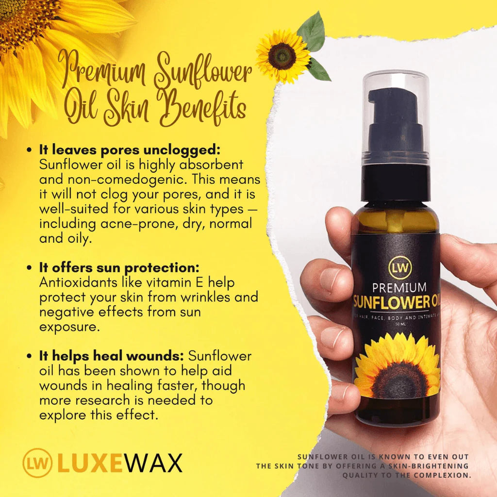 Luxe Wax Premium Sunflower Oil - 50ml - Glow Getter Beauty