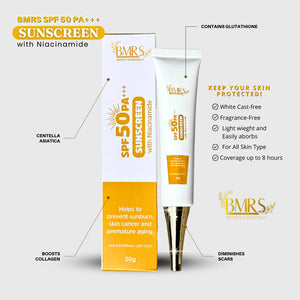 BMRS Sunscreen With Niacinamide SPF 50 PA+++ - 30g - Glow Getter Beauty