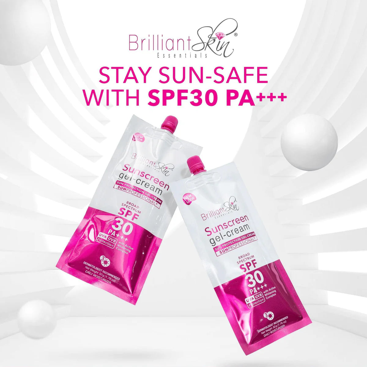 Brilliant Skin Sunscreen Gel-Cream Spf30 PA+++ - 50g - Glow Getter Beauty