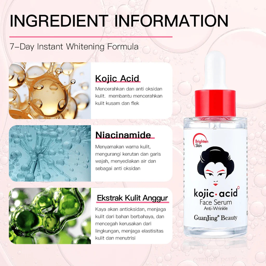 Guanjing Beauty Kojic Acid Anti-Wrinkle Face Serum - 40ml - Glow Getter Beauty