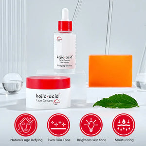 Kojic Acid Brighten Skin Care Set - 3 Pcs - Glow Getter Beauty
