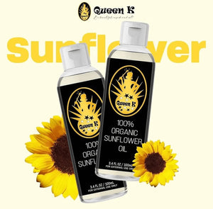 Queen K 100% Organic Sunflower Oil - 100ml - Glow Getter Beauty