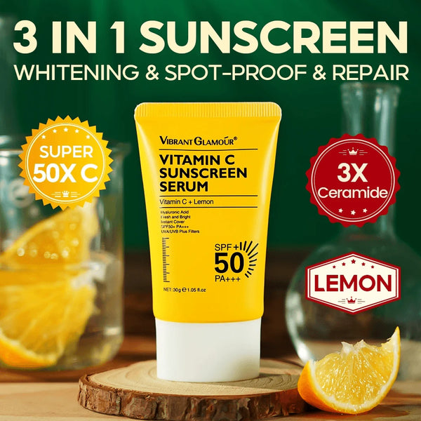 VIBRANT GLAMOUR Vitamin C Sunscreen Serum SPF 50+ PA+++ - 30g - Glow Getter Beauty