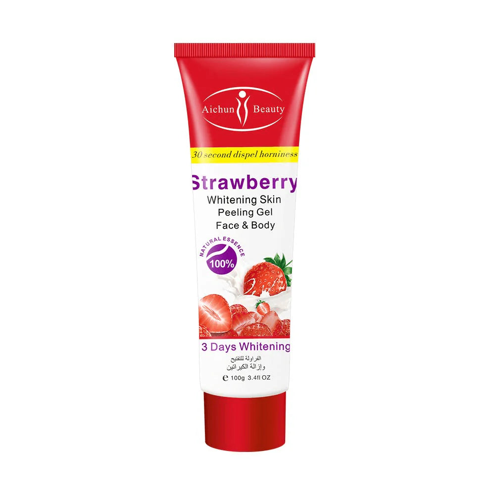 Aichun Beauty Strawberry Whitening Skin Peeling Gel Face & Body - 100g - Glow Getter Beauty