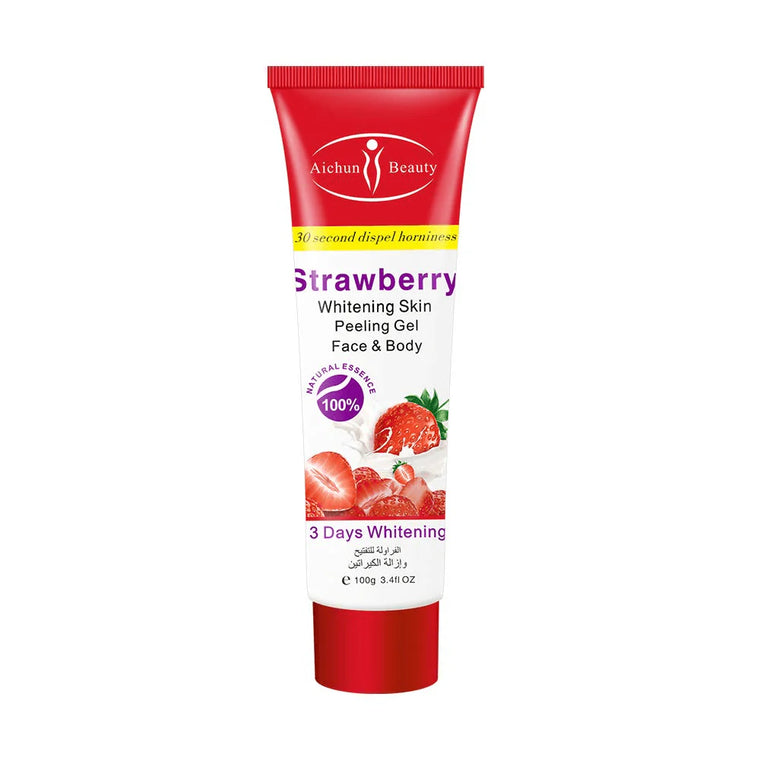 Aichun Beauty Strawberry Whitening Skin Peeling Gel Face & Body - 100g - Glow Getter Beauty