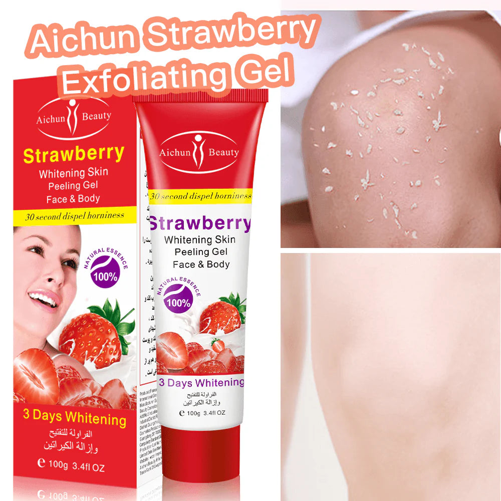 Aichun Beauty Strawberry Whitening Skin Peeling Gel Face & Body - 100g - Glow Getter Beauty