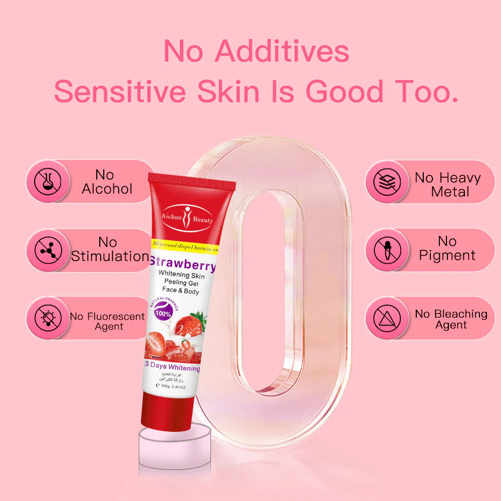 Aichun Beauty Strawberry Whitening Skin Peeling Gel Face & Body - 100g - Glow Getter Beauty