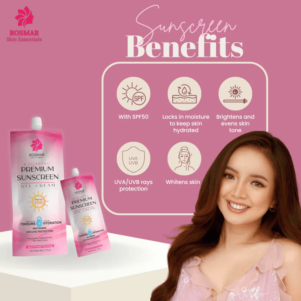 Rosmar Kagayaku Premium Sunscreen Gel Cream SPF50 - 50g - Glow Getter Beauty