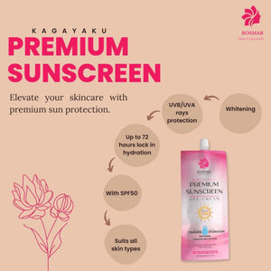 Rosmar Kagayaku Premium Sunscreen Gel Cream SPF50 - 50g - Glow Getter Beauty