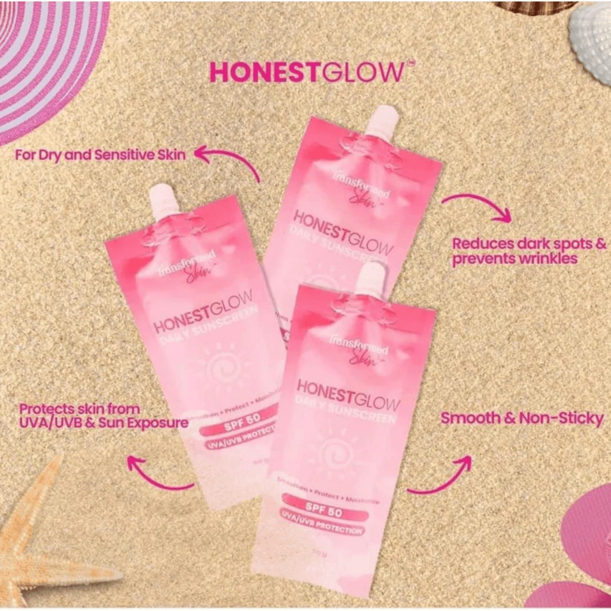 Honest Glow Daily Sunscreen SPF 50 - 50g - Glow Getter Beauty