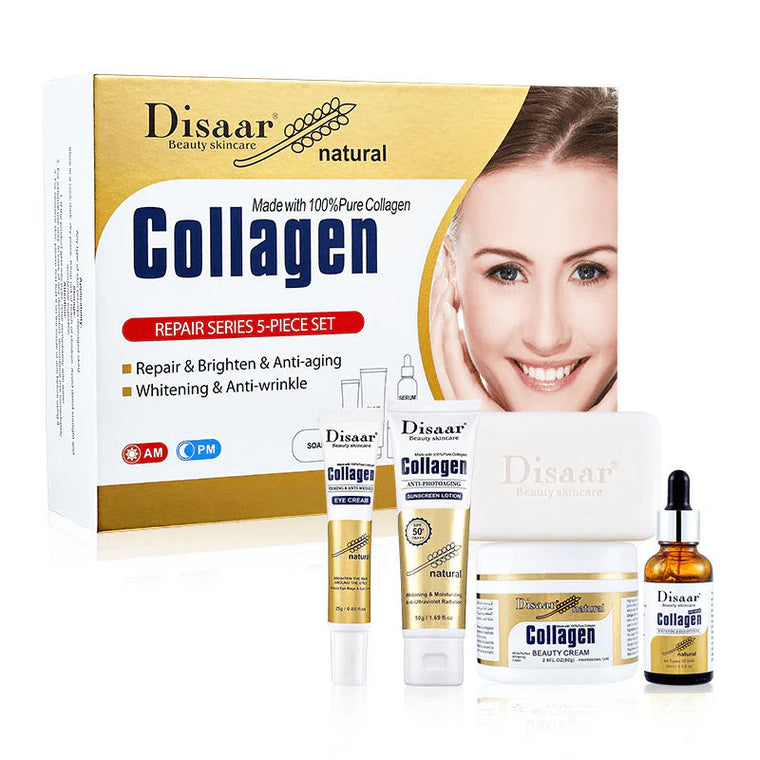Disaar 100% Collagen Repair Skin Care Set - 5 pcs set - Glow Getter Beauty