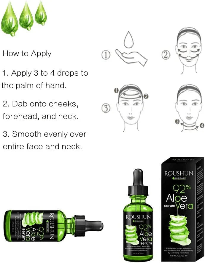 Roushun 92% Aloe Vera Serum - 30ml - Glow Getter Beauty